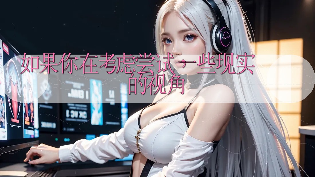 如果你在考虑尝试，一些现实的视角