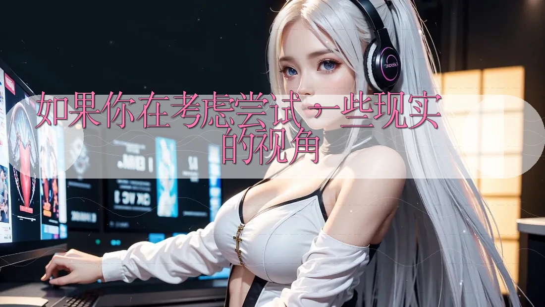 如果你在考虑尝试，一些现实的视角